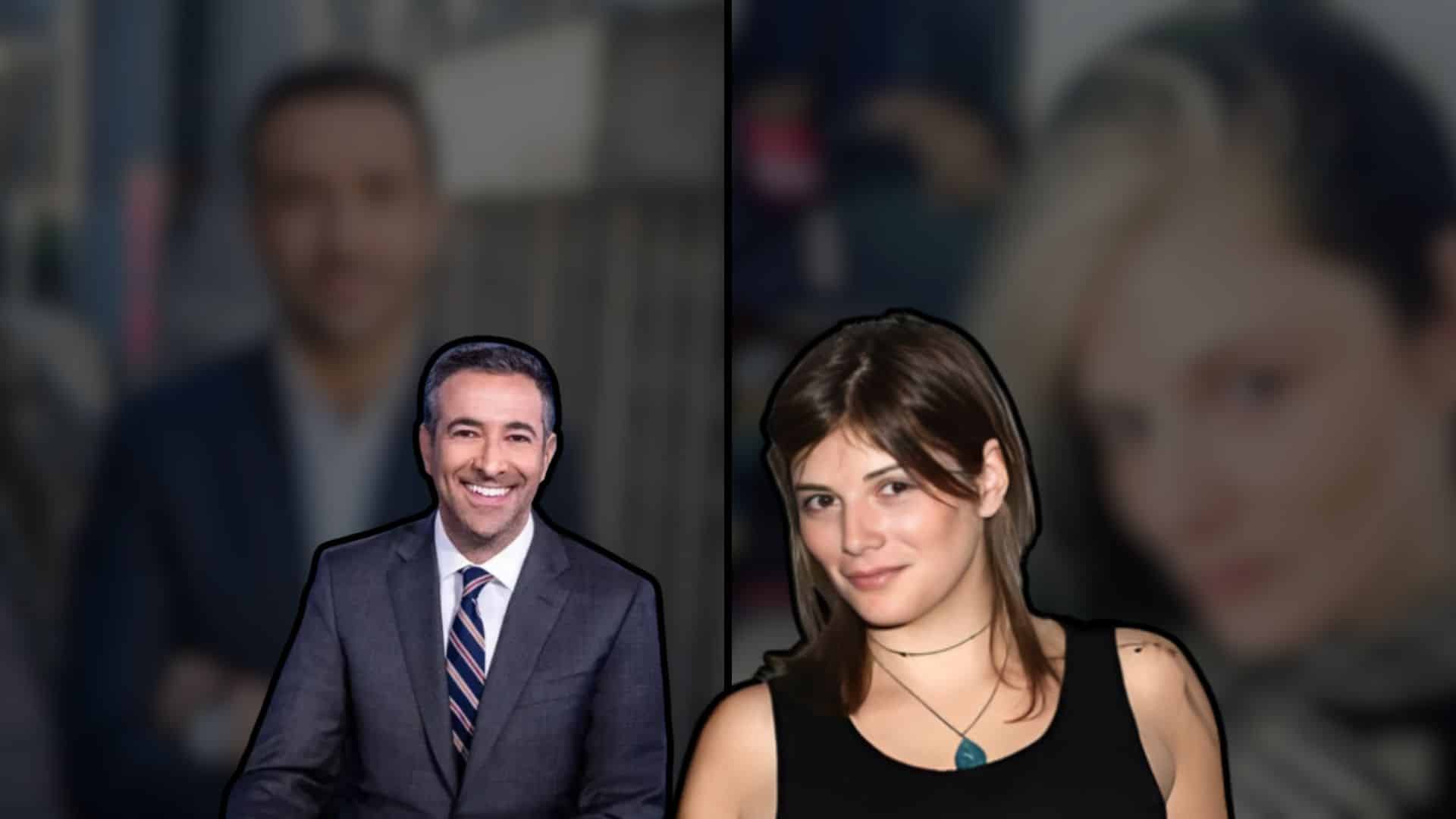 ari melber and drew grant shown side by side in a composite image