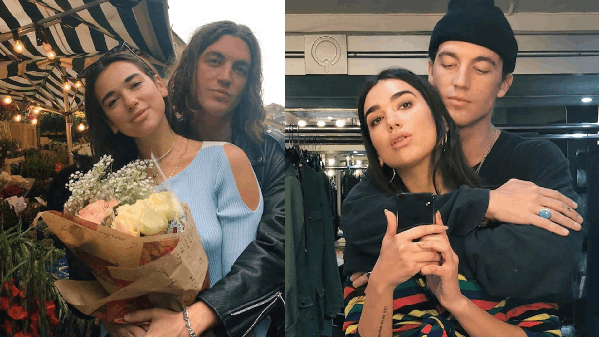 Dua Lipa with musician Paul Klein during their early relationship years.