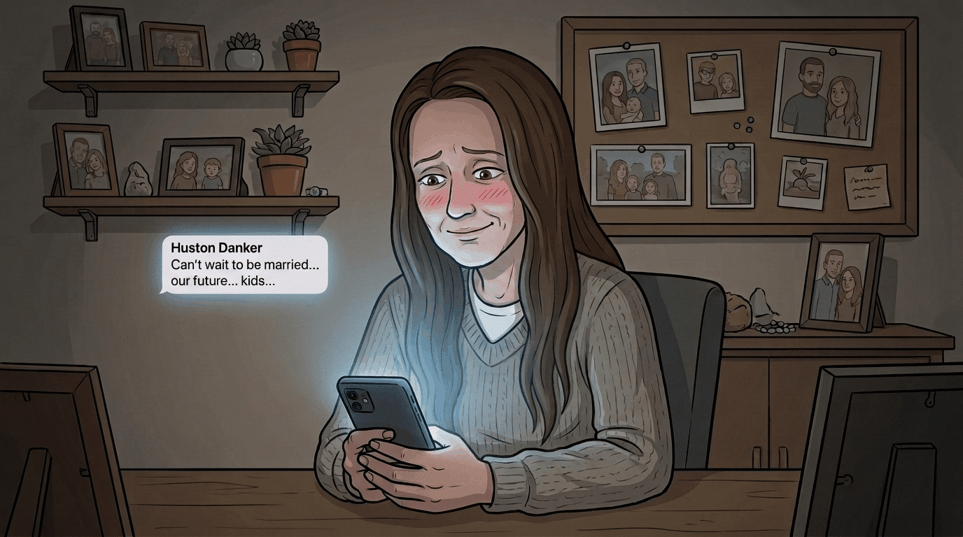 Karina Cooper texting Huston Danker, discussing their future and plans together.