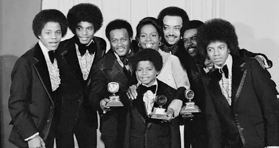 The Jackson 5 attending the 1974 Grammy Awards during their successful music career and rise as an iconic group