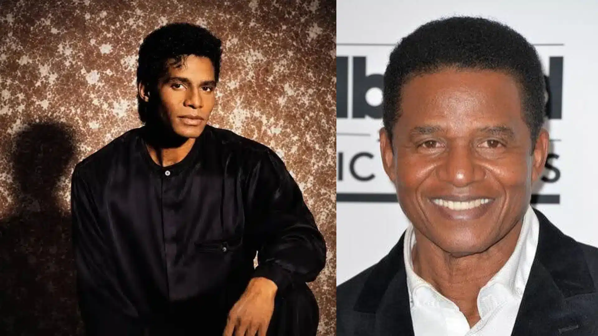 Jackie Jackson as a young Jackson 5 member performing with his brothers and in later years during his continued music career.
