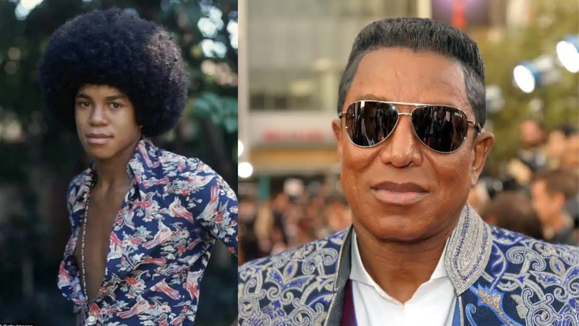 Jermaine Jackson as a young Jackson 5 singer and in later years following his successful solo music career.