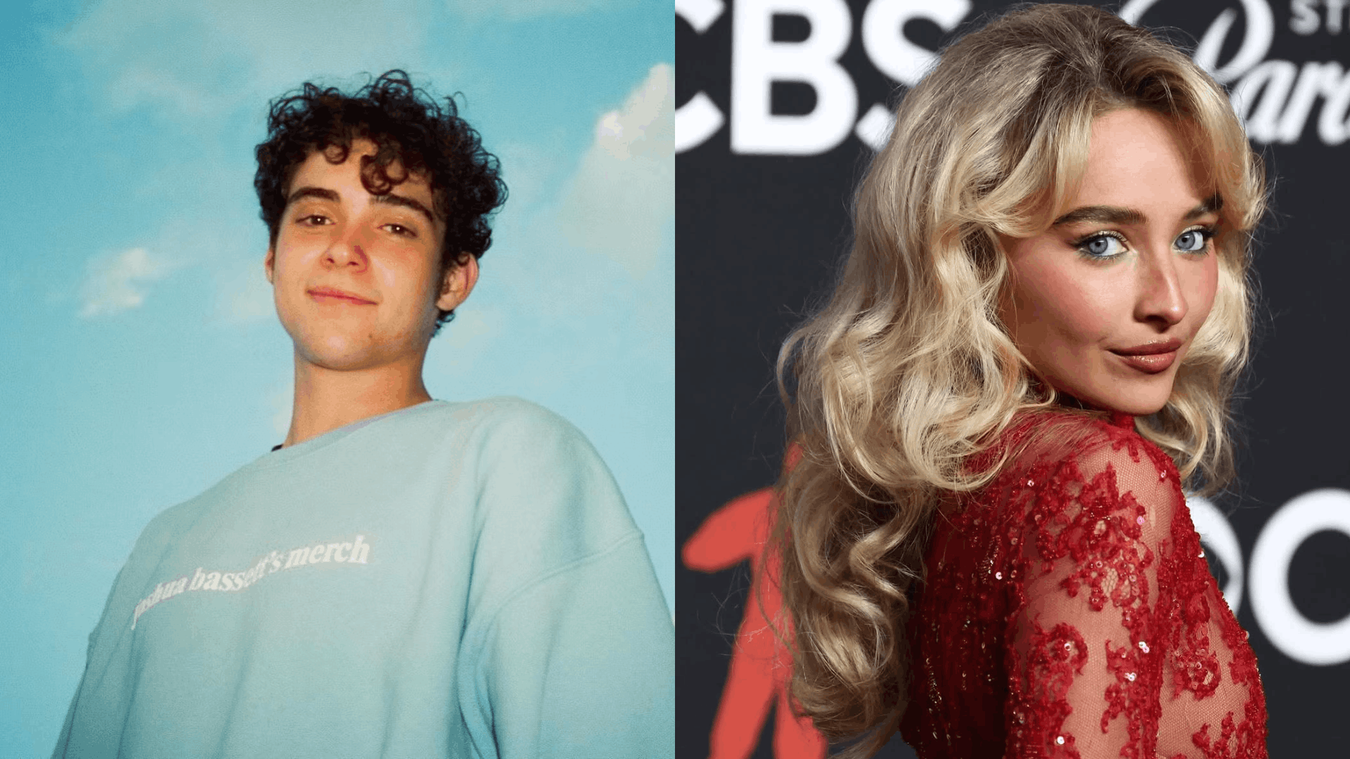 Sabrina Carpenter and Joshua Bassett's pictures side by side.