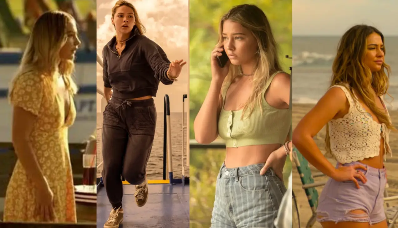 Sarah Cameron outfits Season 2 from Outer Banks showing bold vacation and beach style wardrobe changes.