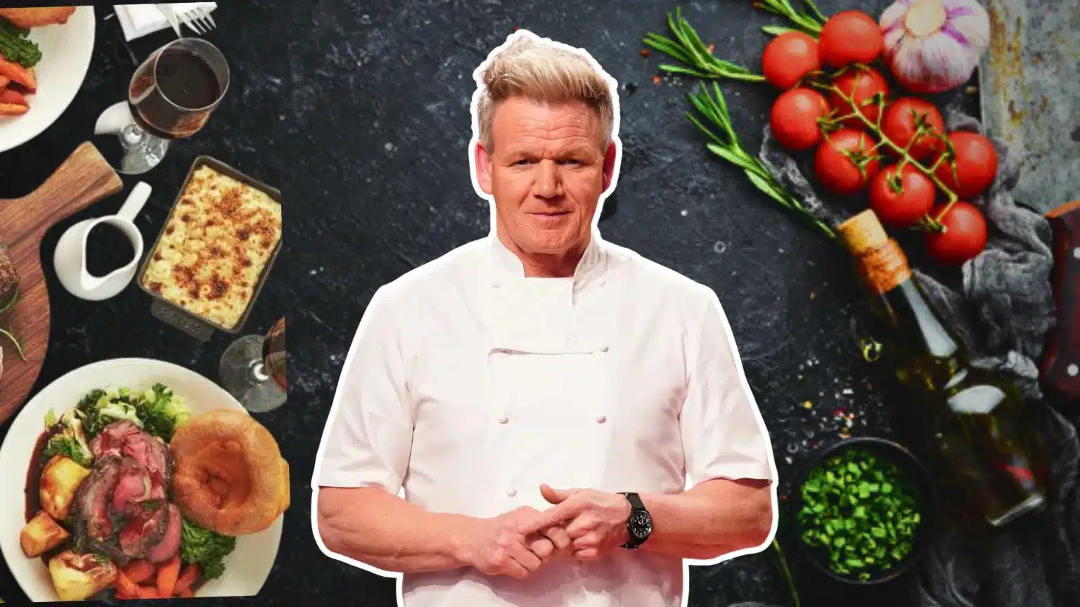 Portrait of chef Gordon Ramsay, whose restaurant and television career built a net worth estimated at $220 million in 2026