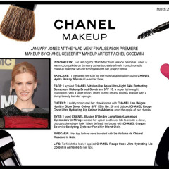 Get the Look! Chanel Celebrity Makeup Artist,  Rachel Goodwin breaks down  January Jones’  look at “Mad Men” Premiere.