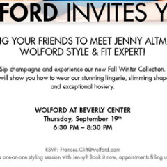 Wolford’s Style & Fit Expert, Jenny Altman, Hosts an Evening at Wolfords Beverly Center,  9/19 6:30-8:30!